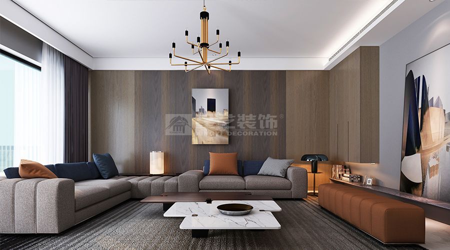 江景私宅设计：现代极简与意式轻奢的完美融合(图3)