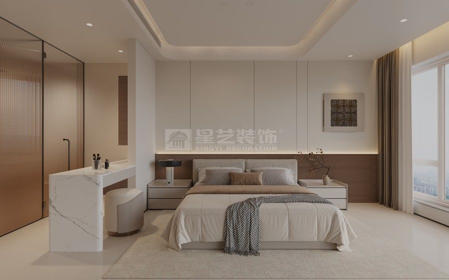 现代奶油风别墅设计：柔暖之境，通透生活家(图6)