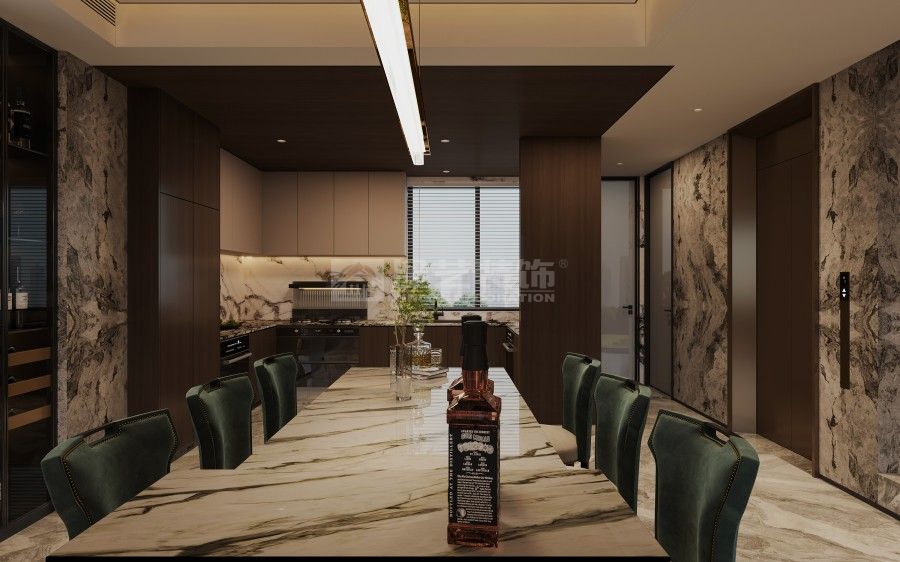 意式风格别墅设计：大理石与玫瑰金材质打造轻奢优雅宅邸(图5)