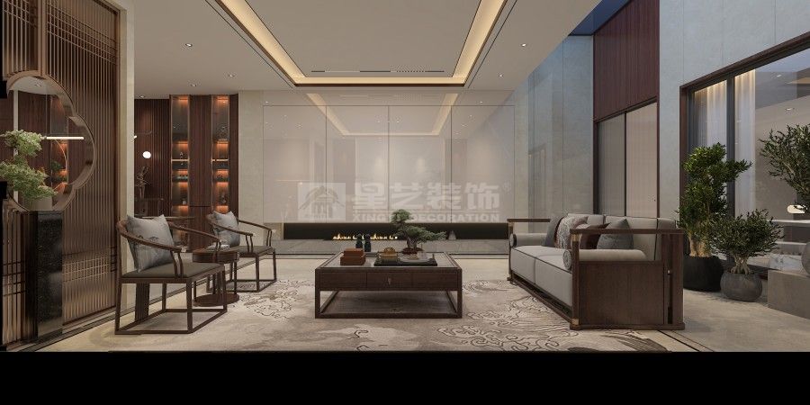 新中式别墅设计：挑空结构融合东方意境(图13)