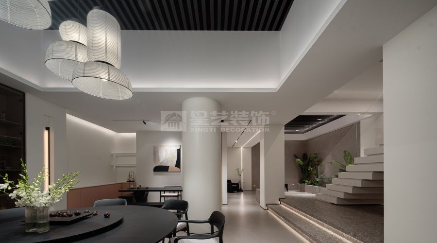 玉林绿地城别墅区 380㎡ 现代黑白灰设计风格(图9)