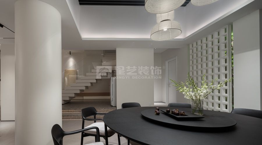 玉林绿地城别墅区 380㎡ 现代黑白灰设计风格(图10)