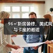 96㎡新房装修，美式风与卡座的邂逅（图2）