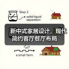 新中式家居设计，现代简约客厅餐厅布局（图2）