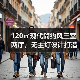 120㎡现代简约风三室两厅，无主灯设计打造高收纳家居（图3）