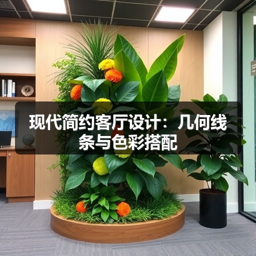 现代简约客厅设计：几何线条与色彩搭配(图2)