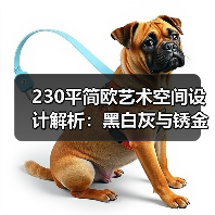 230平简欧艺术空间设计解析：黑白灰与锈金的高雅融合（图2）