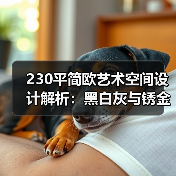 230平简欧艺术空间设计解析：黑白灰与锈金的高雅融合（图4）