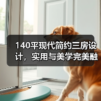 140平现代简约三房设计，实用与美学完美融合