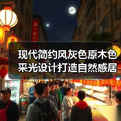 现代简约风灰色原木色采光设计打造自然感居所