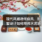 现代风邂逅侘寂风，别墅设计如何用微水泥墙面打造灵动空间？
