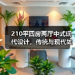 210平四房两厅中式现代设计，传统与现代如何融合？（图2）