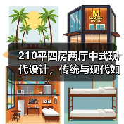 210平四房两厅中式现代设计，传统与现代如何融合？（图3）