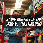 210平四房两厅现代中式设计，传统与现代的舒适家居融合（图2）