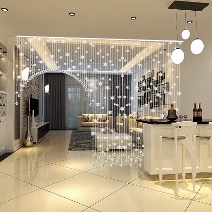 灵泉装饰设计案例 | 高端水晶帘子珠家居空间实景展示