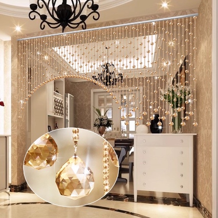 北欧极简空间案例 | 水晶珠帘打造纯净通透家居美学